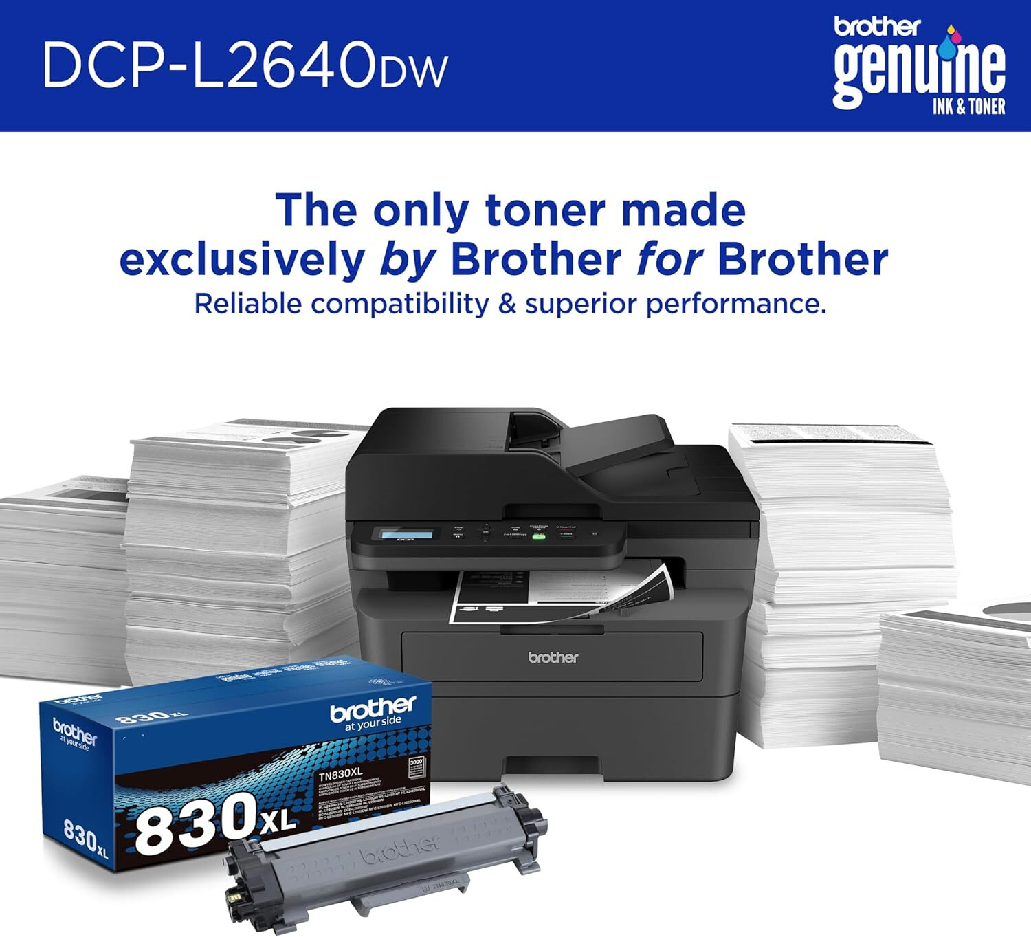Brother DCP-L2640DW Multifunction Wireless Monochrome Laser Printer