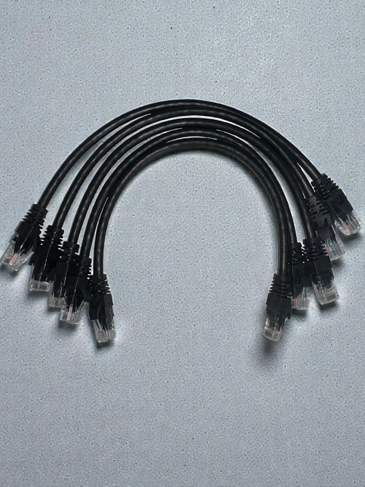 Cat6 Patch Network Cable RJ45 Ethernet 1ft 5Pack Pure Copper Black/Yellow 2 Lot