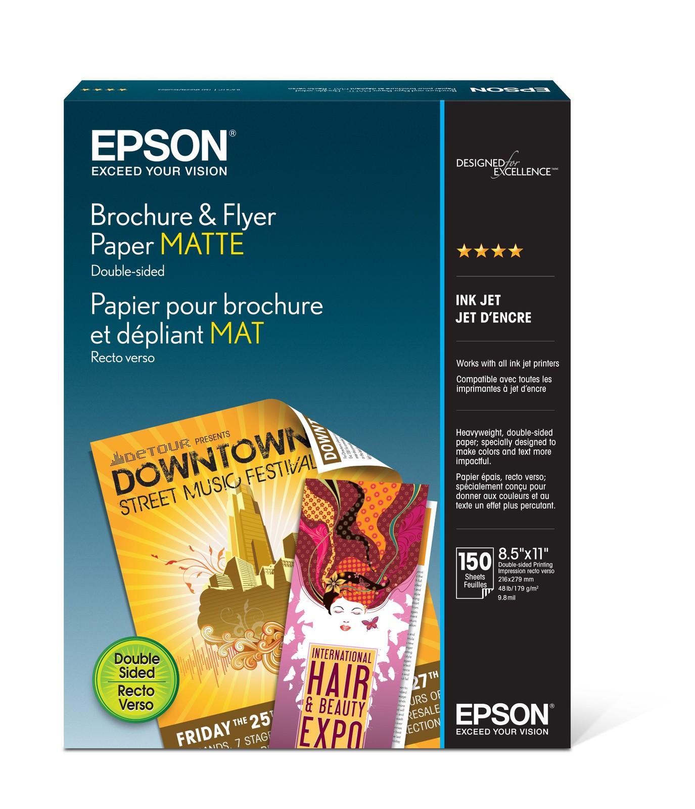 Epson Heavyweight Matte Double Sided Brochure Flyer Paper 8.5×11 inches