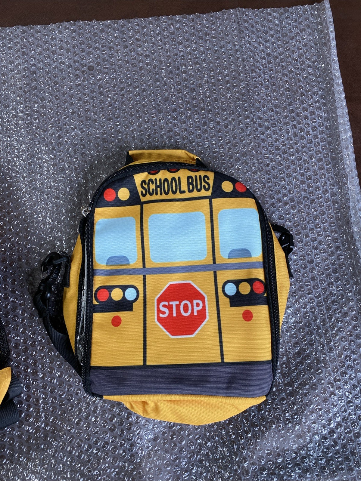 School Bus Backpack with Lunch Box, Set for School Kids