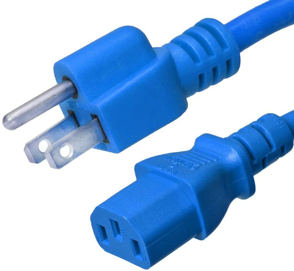 8FT NEMA 5-15P – C13 Blue Power Cord 18AWG 10A/1250W 125V 3-Prong 2.4M