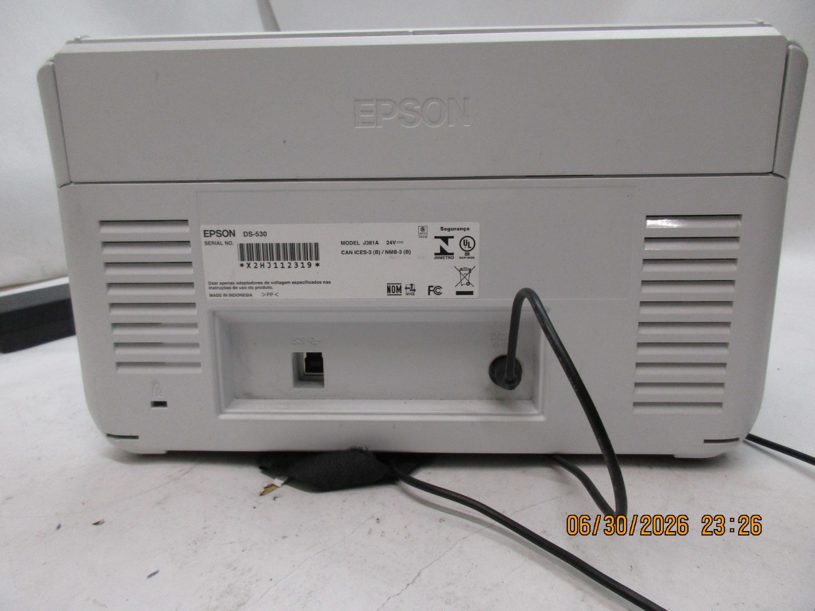 Epson DS-530 Color Duplex Document Scanner J381A T5-E6