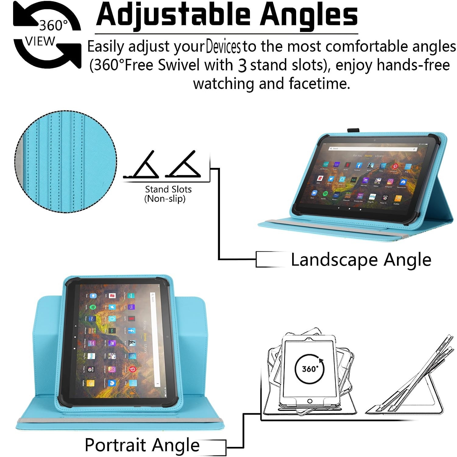 Universal 11 11.5 Inch Android Tablet Case,360 Degree Rotatable Kickstand Mul…