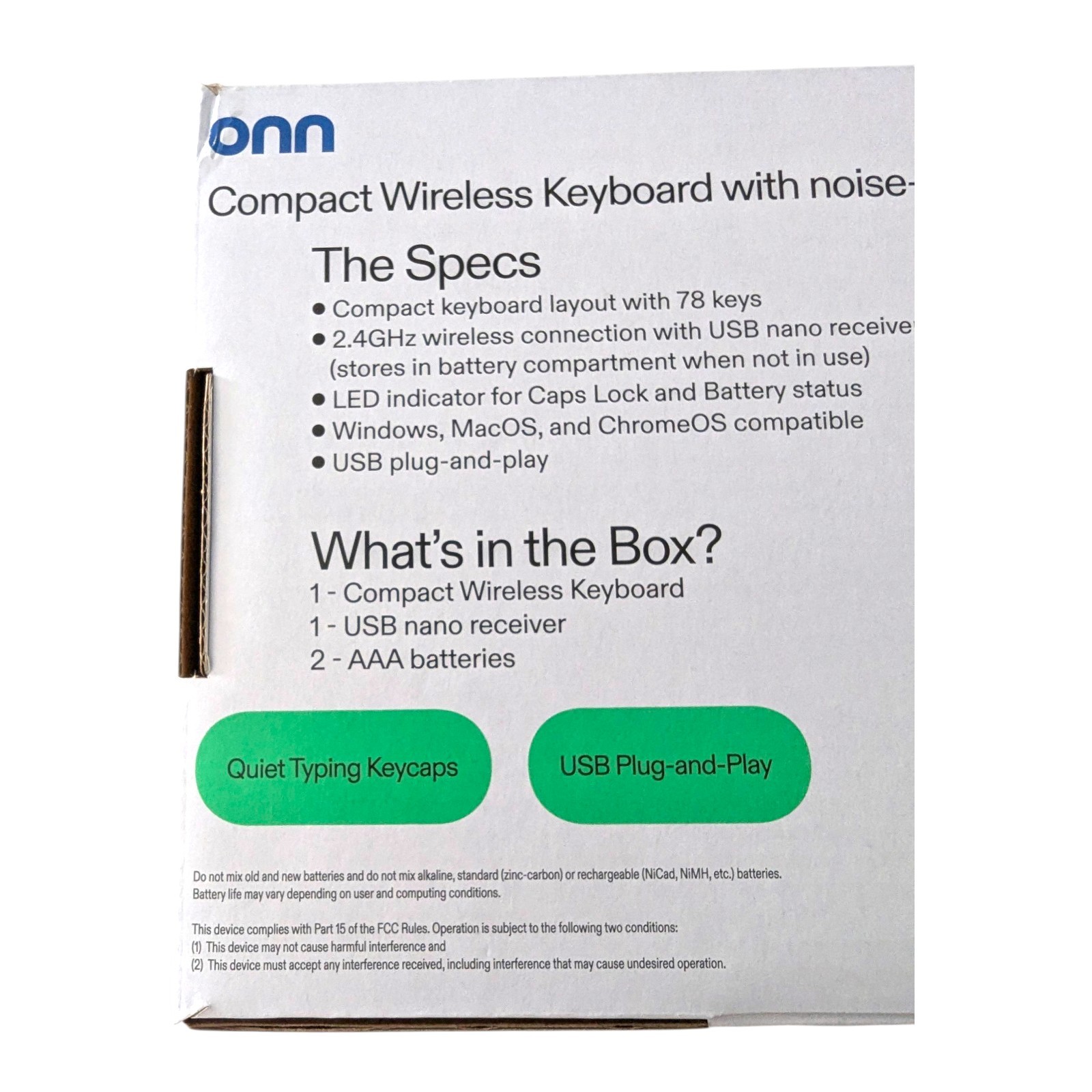 Onn Compact Wireless Keyboard, 78 Keys, Blue Retro Round Keycaps