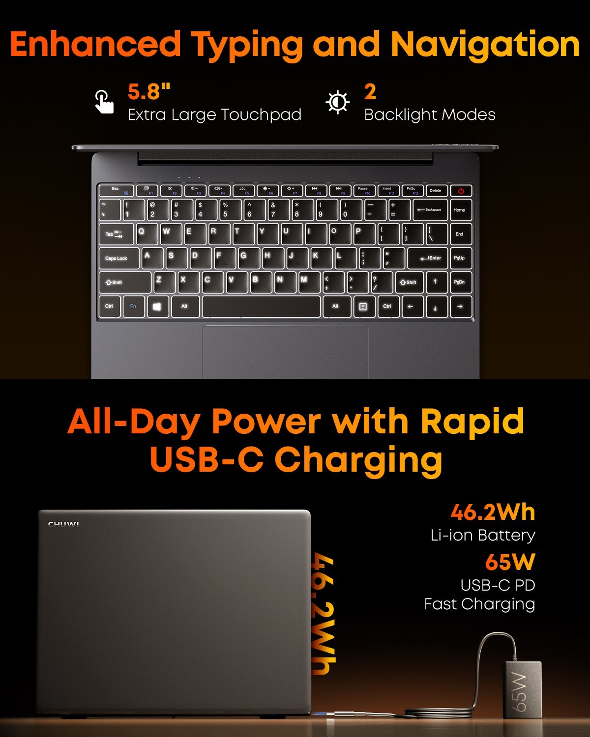 CHUWI CoreBook X Gaming Laptop AMD Ryzen 5 5500U (6C/12T) 16GB LPDDR4 2TB SSD