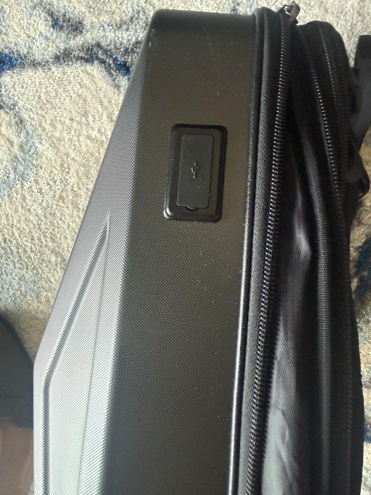 Gray/Black Rigid Plastic Hard Shell Laptop Backpack with TSA007 TSA Lock