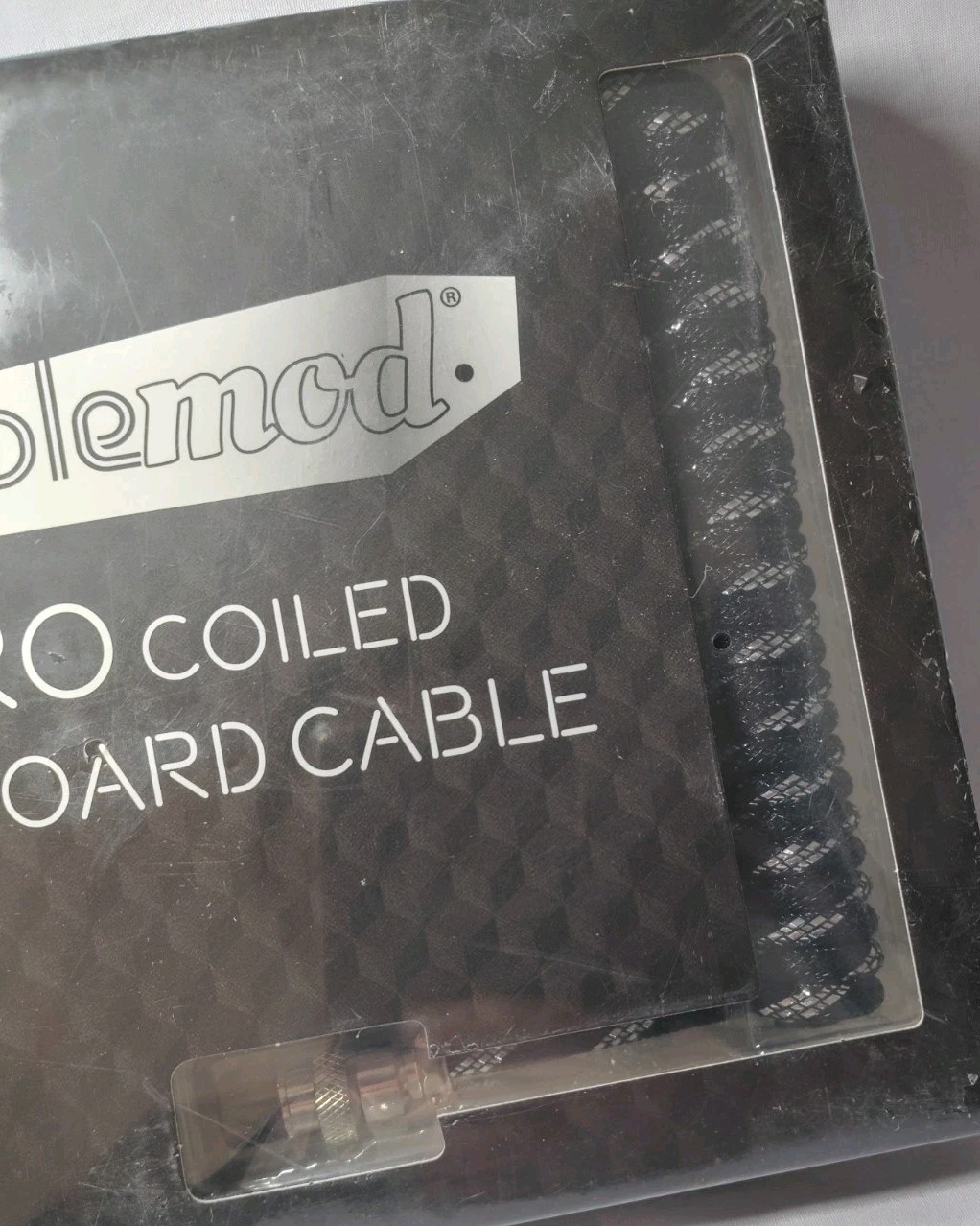 CableMod Pro Coiled Keyboard 150cm Cable Sterling Foil Black USB A to USB Type C