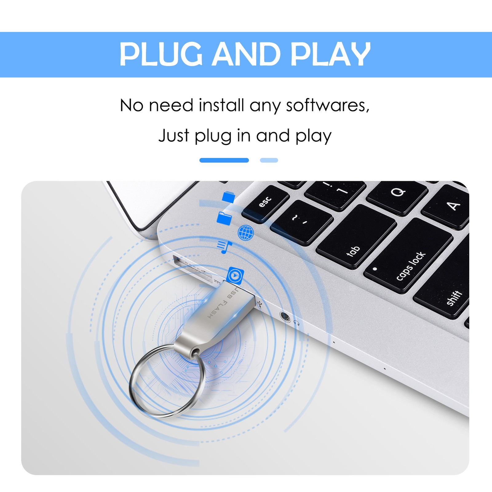 USB Flash Drive 256GB Memory Stick Thumb Drive Pen Drive with Keychain Data Stor