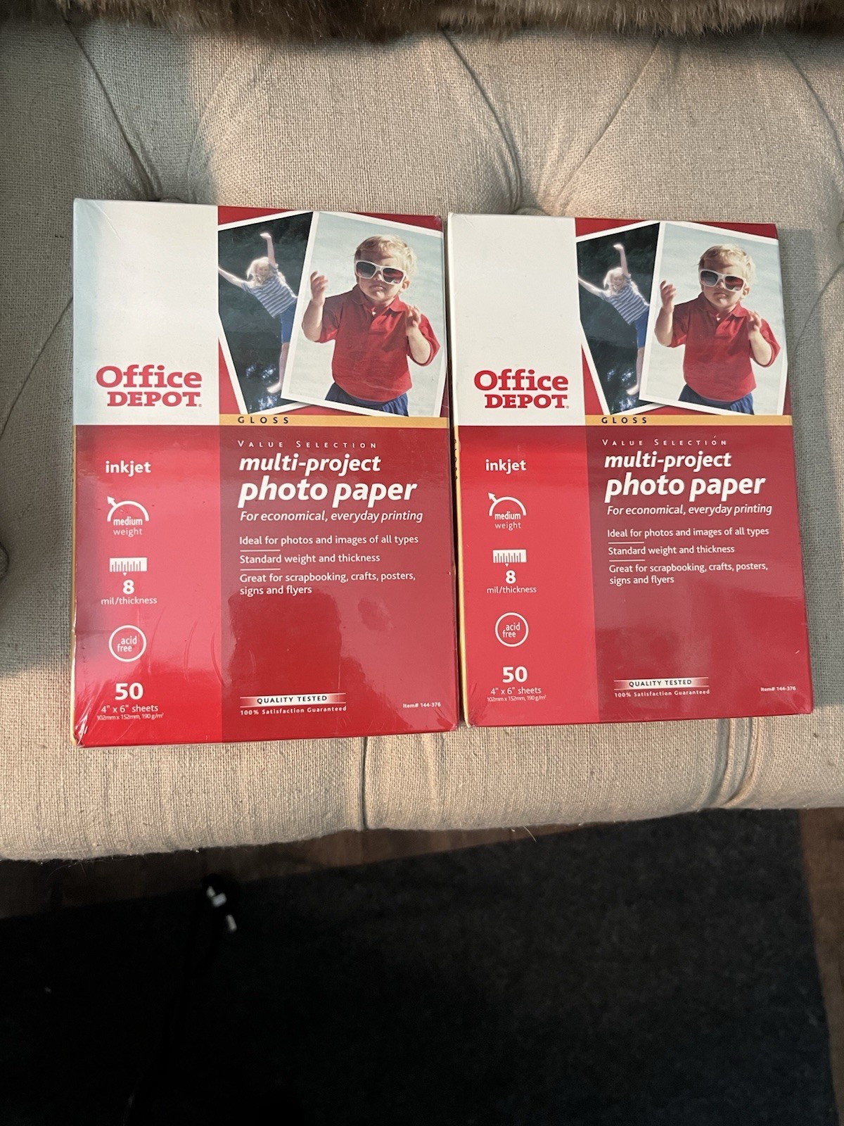2 Project Photo Paper 4×6 50 Sheet Packs Inkjet Glossy use w Canon, Epson or HP