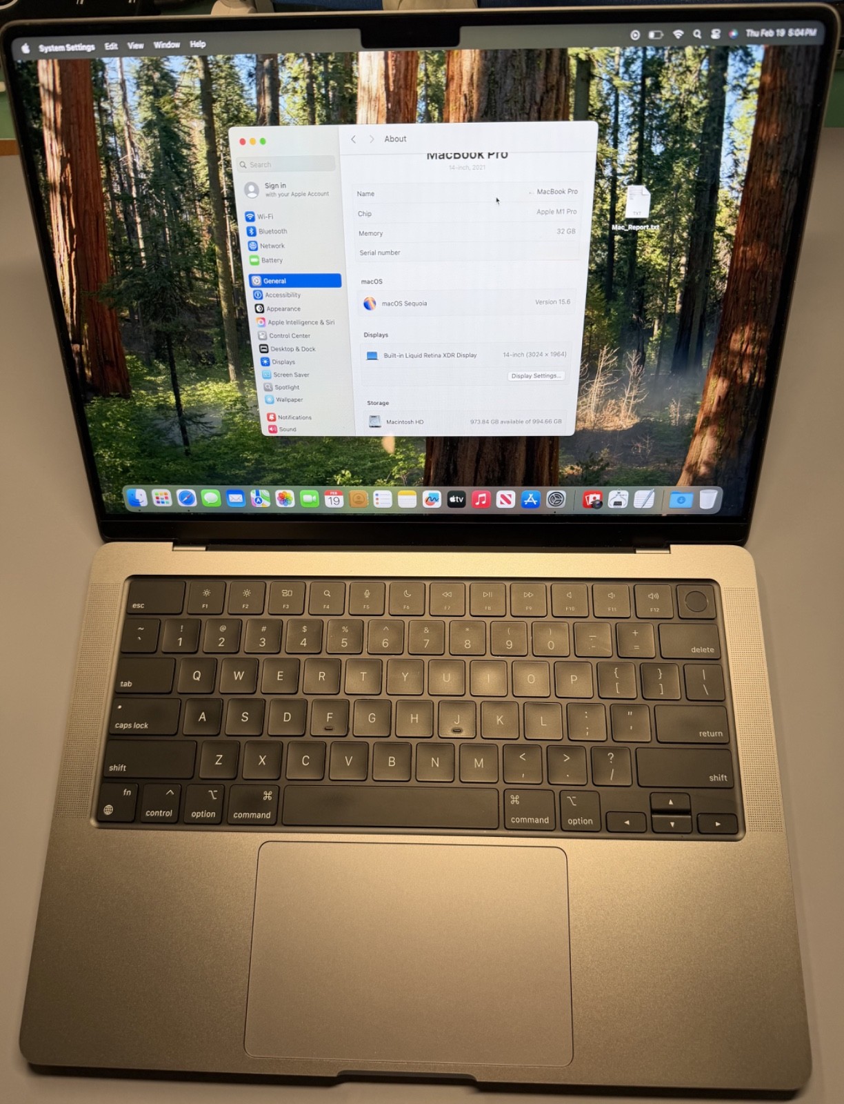 Apple MacBook Pro 14” 2021 M1 Pro 32GB RAM 1TB SSD Space Gray A2442 Battery 94%