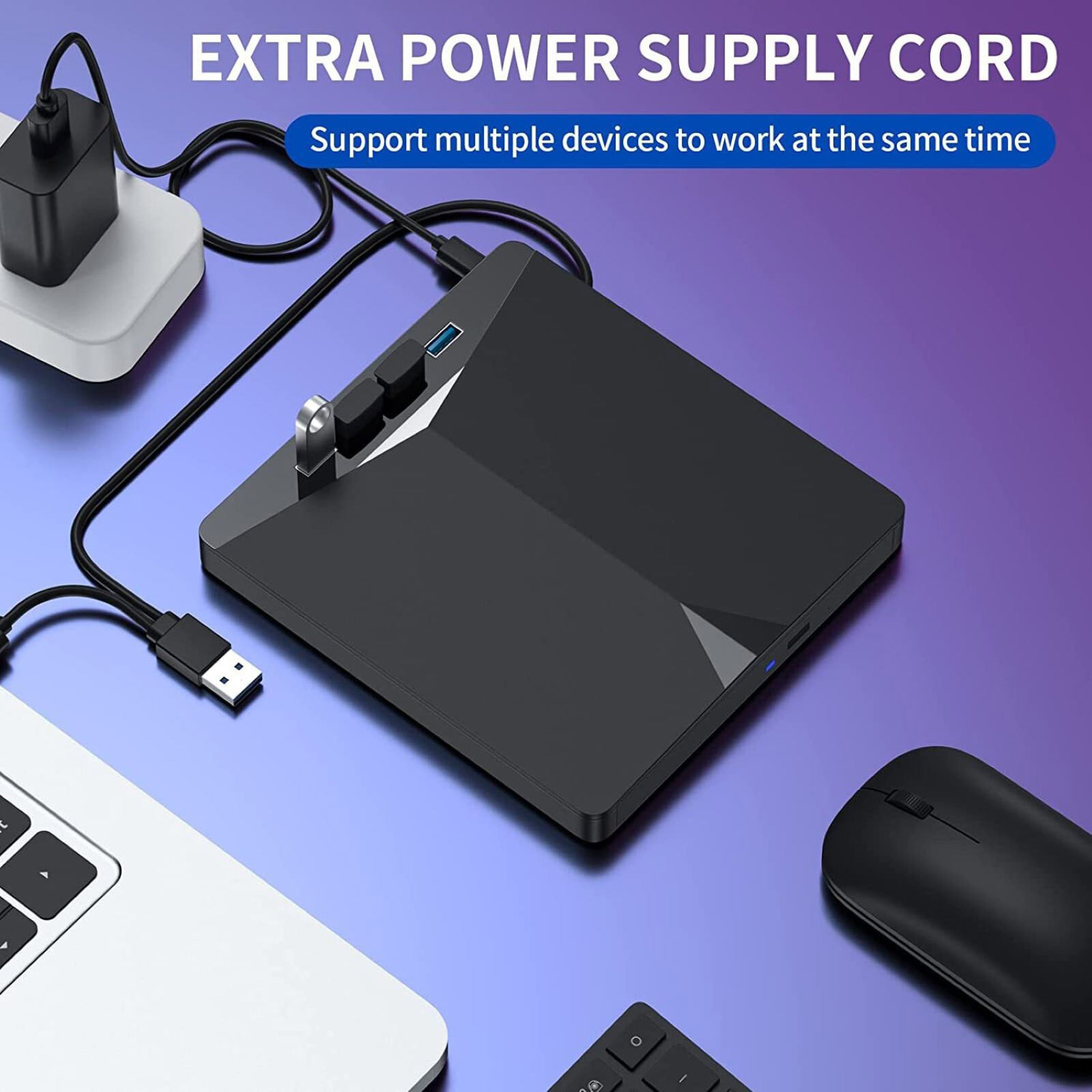 New Plug-and-Play External CD DVD Drive PC Laptop Burner Reader Writer USB 3.0