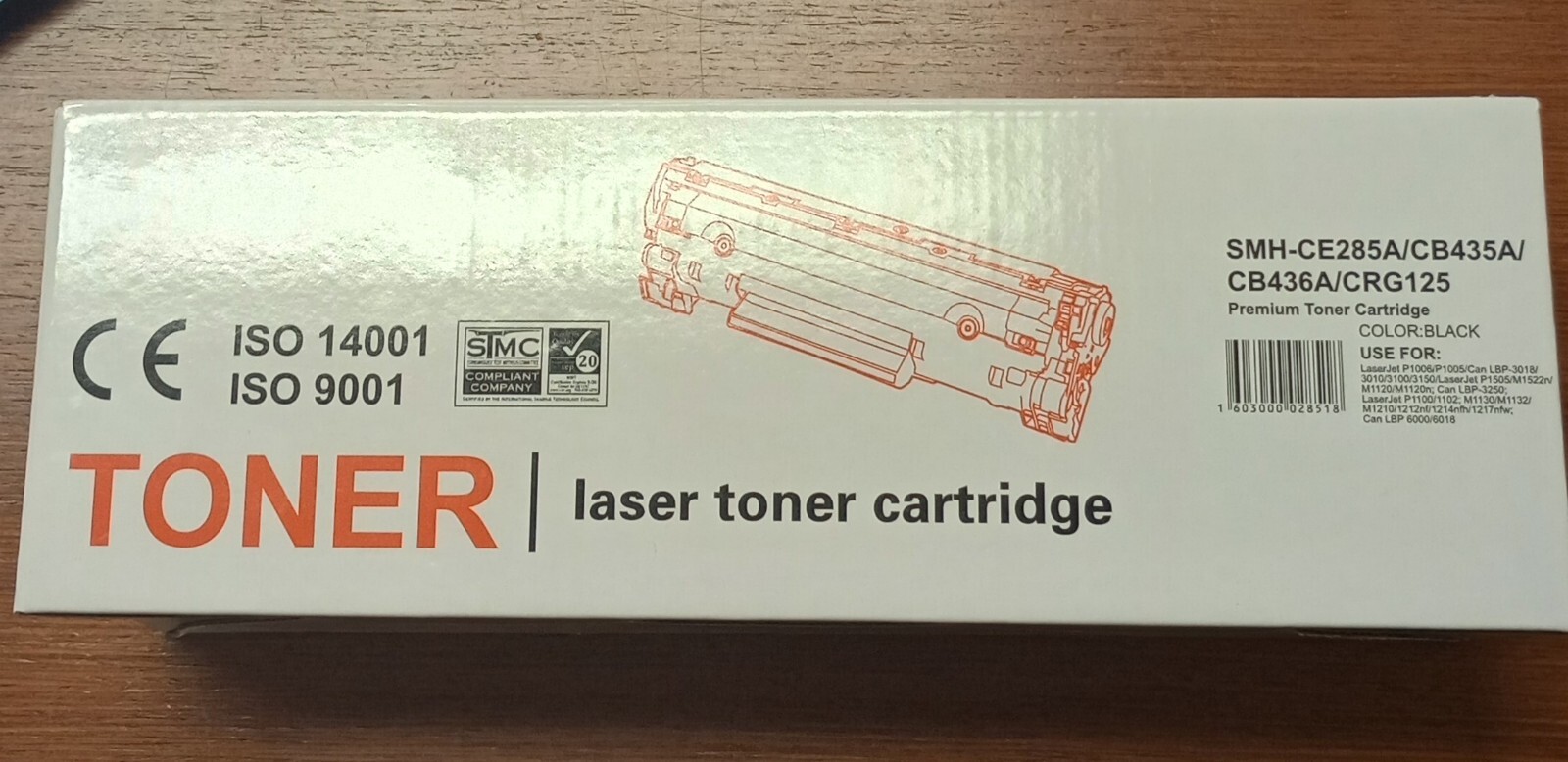 Laser Toner Cartridge CE ISO 14001, ISO 9001 Laser Toner Cartridge