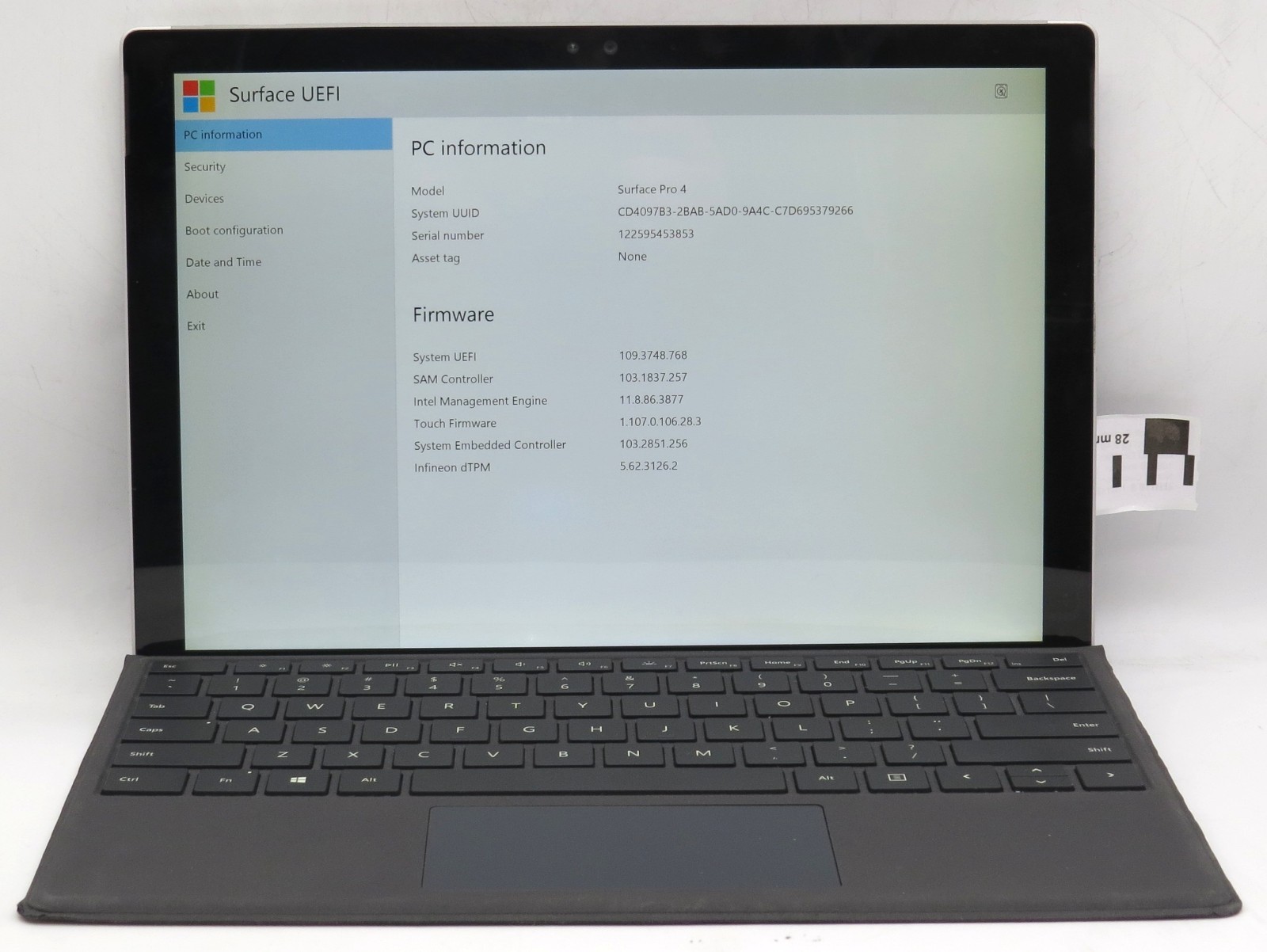 Microsoft Surface Pro 4 i5-6300U @2.40GHz 4GB RAM 128GB Internal SSD No OS