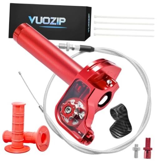 7/8″ 22mm CNC Quick Twist Throttle Kit – Universal Aluminum Assembly Type A Red