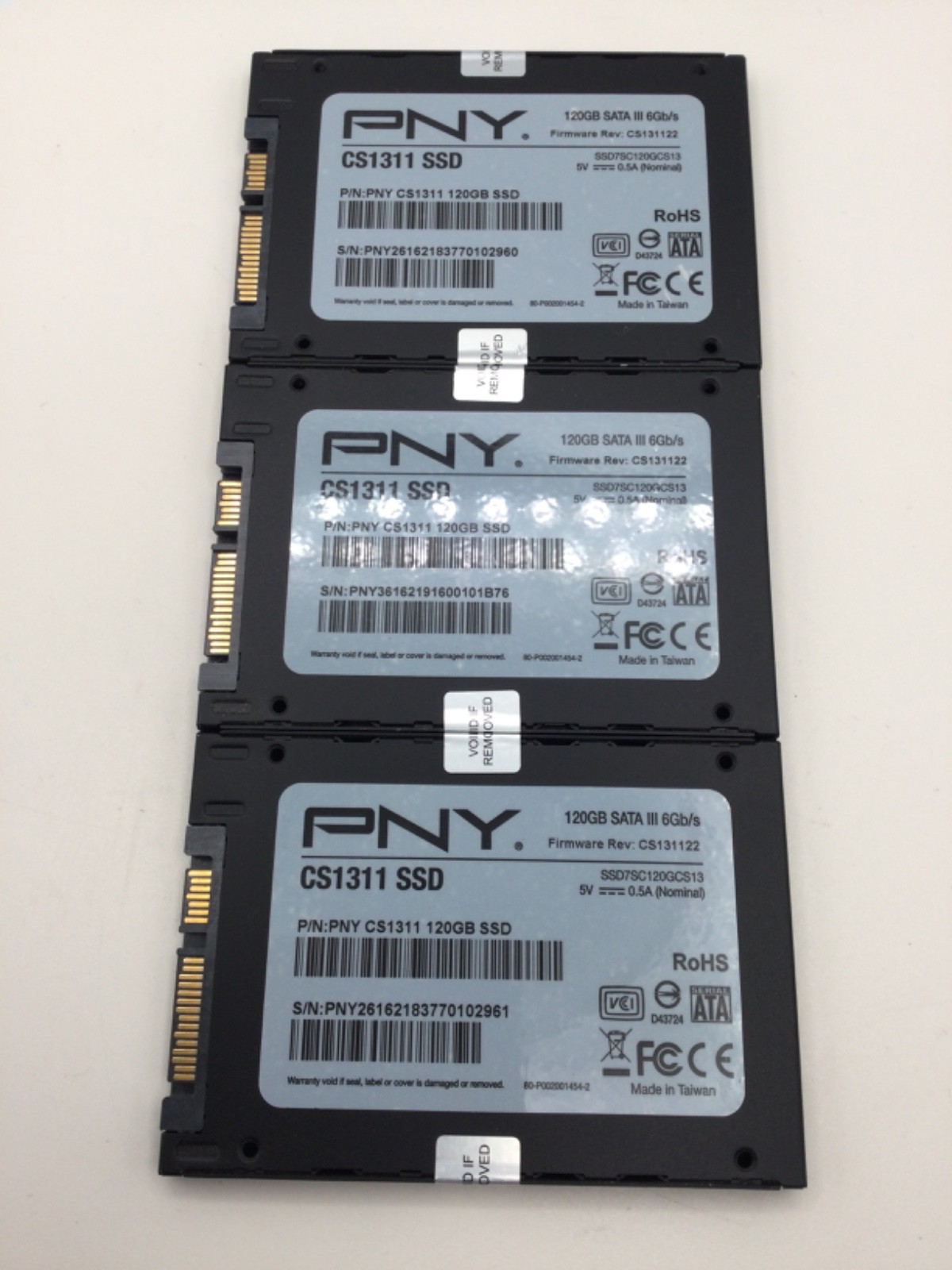 Lot of 3 PNY CS900 120GB SATA III 6Gb/s 2.5″ SSD Tested Wiped & Working