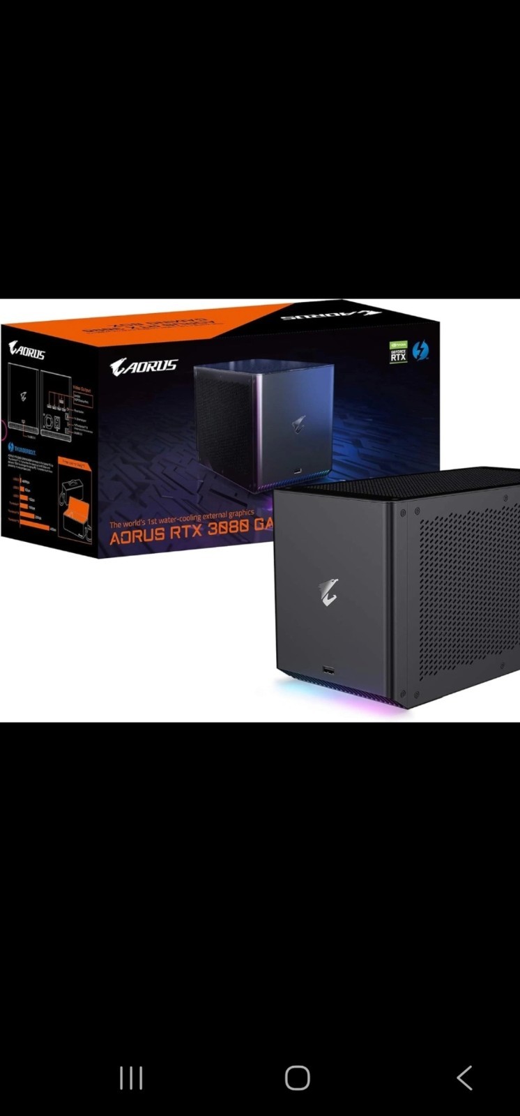 Gigabyte AORUS RTX 3080 Gaming Box 10GB Water-Cooled External Graphics Card eGPU