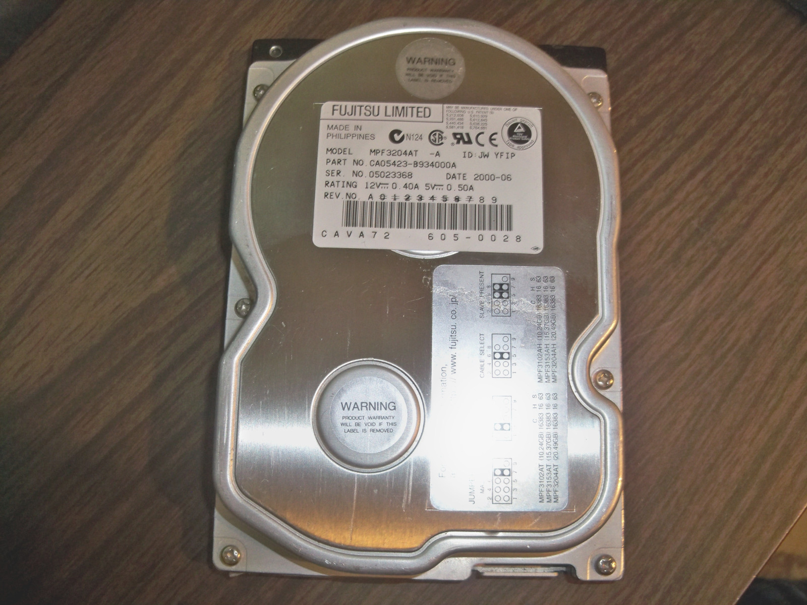 Fujitsu MPF3204AT CA05423-B934000A 20.4GB 3.5″ IDE PATA HDD Hard Drive – TESTED