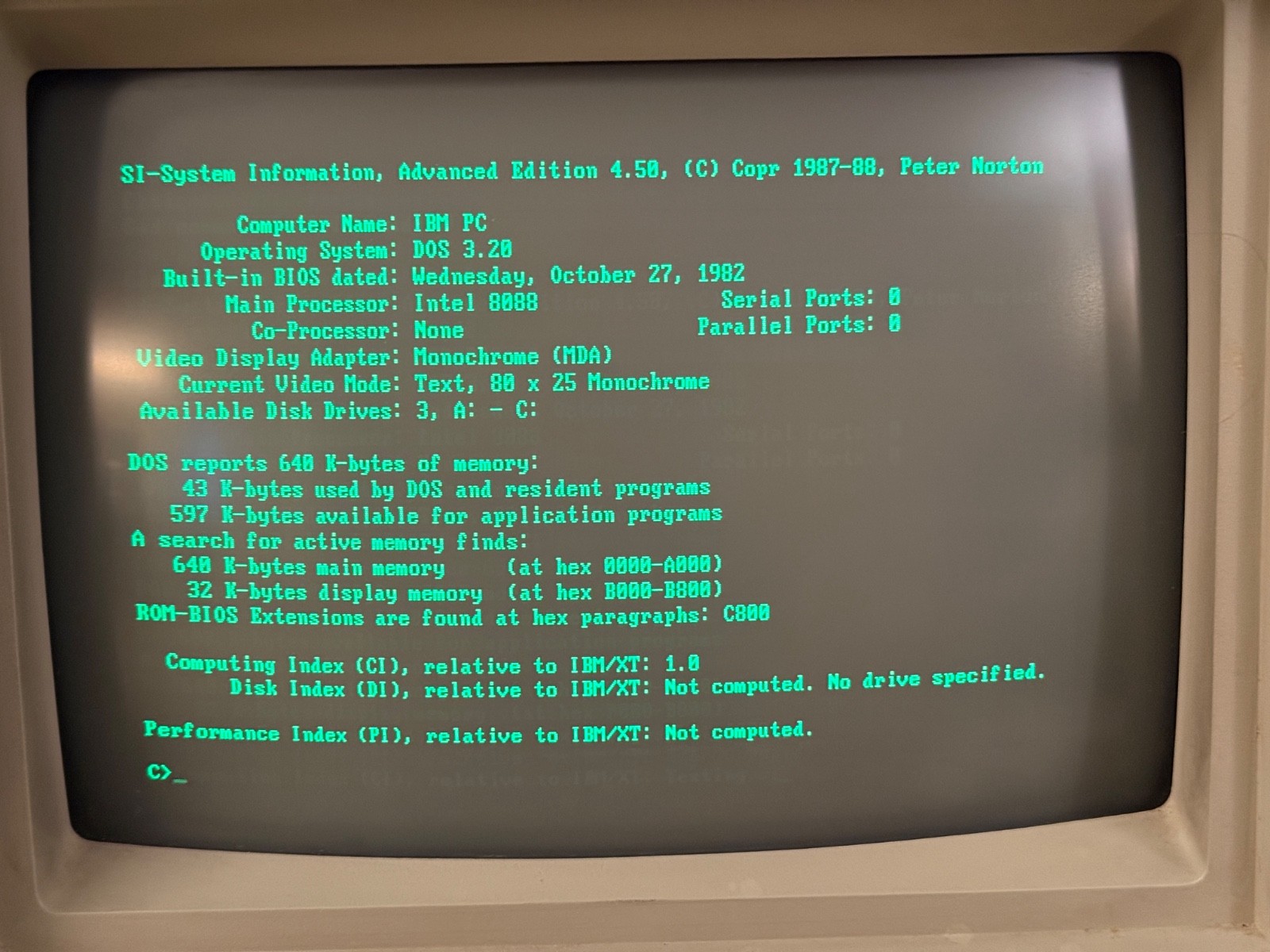 Vintage IBM 5150 Computer – 640KB – 20MB HDD – Excellent Working!