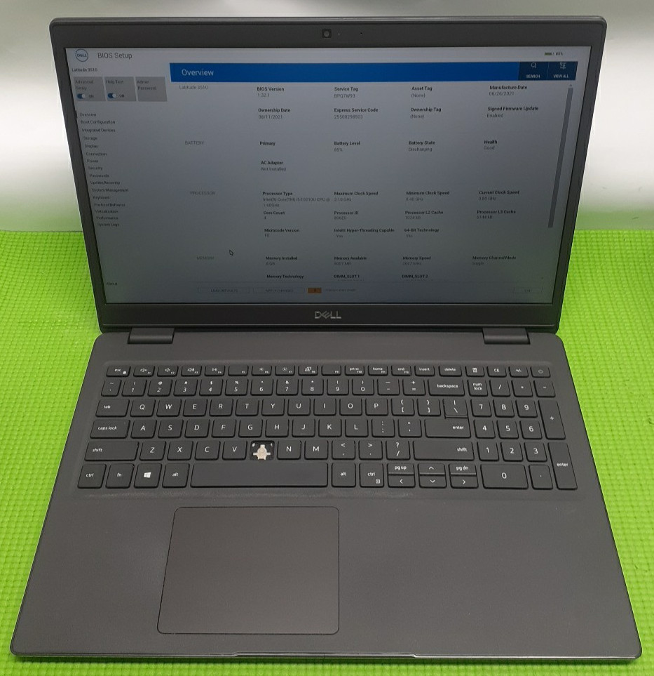 Dell Latitude 3510 15.6″ i5-10210U 1.60 GHz 8GB RAM No SSD/OS/AC – Missing B Key