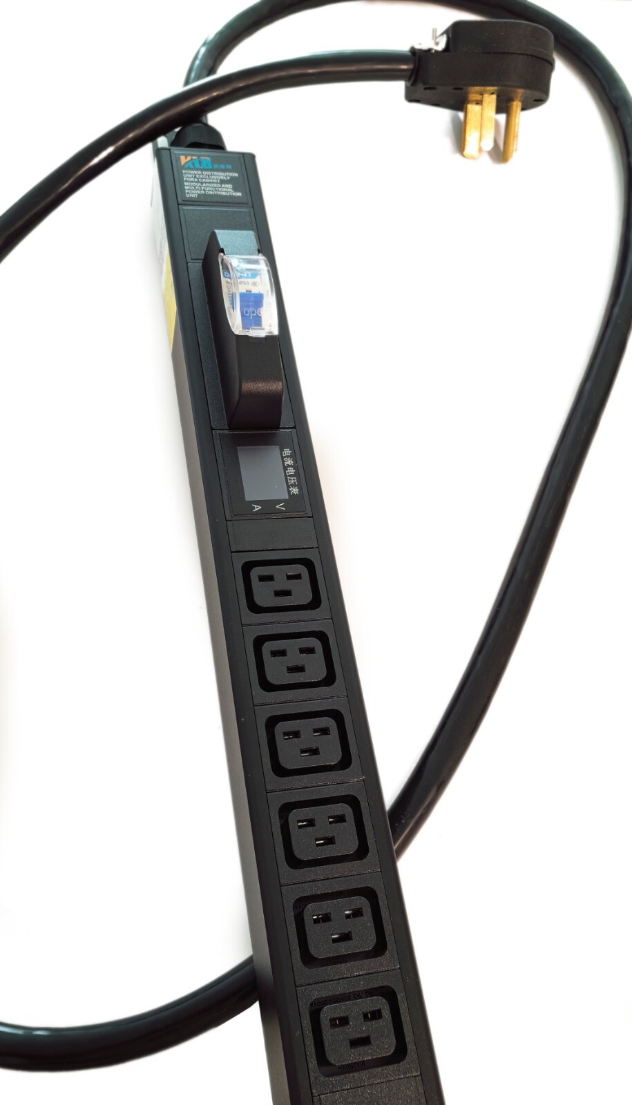 LCD Metered/Breaker Mining PDU 240V 50A Nema 6-50P 6-Ports C19 Cord 6.5F long TX