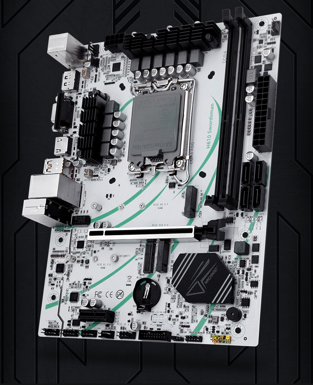 LGA 1700 H610 Motherboard Dual NVME M.2 WIFI M.2 DDR4 USB 3.0 On-Board Audio