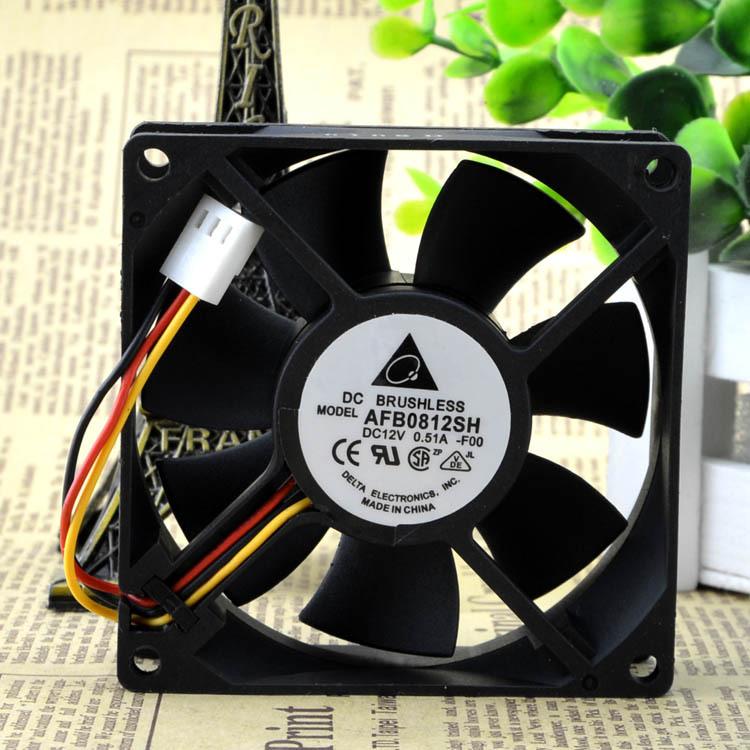 Delta AFB0812SH-F00 fan 12V 0.51A 80*80*25mm 3Pin cooling fan