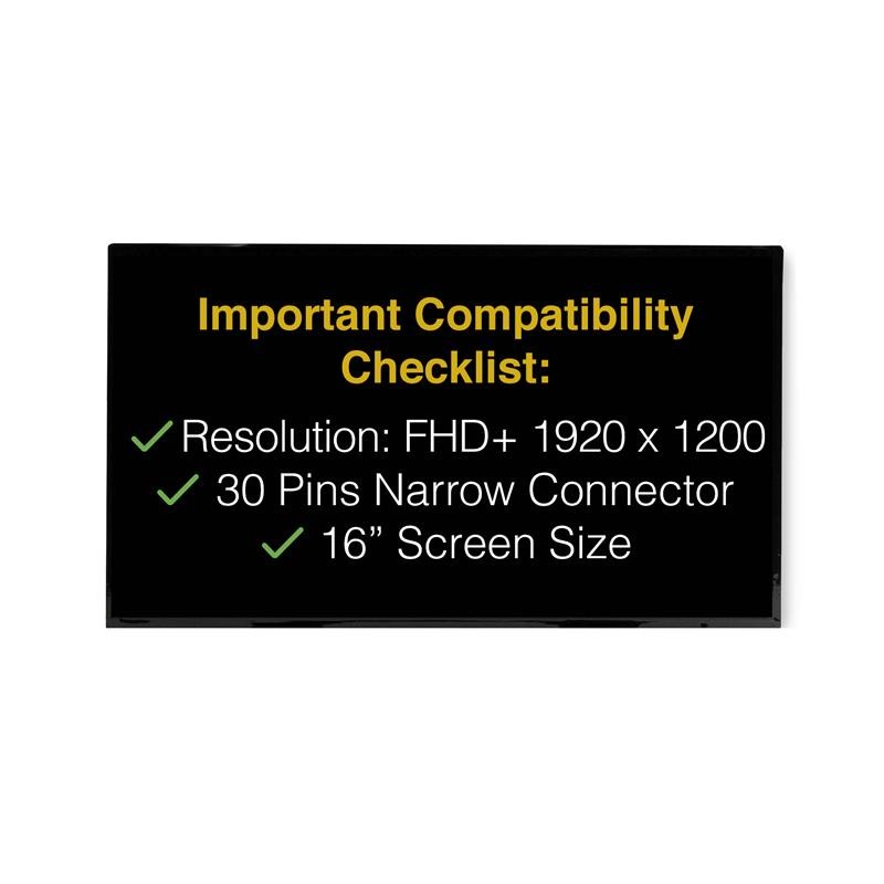 Dell INSPIRON 16 PLUS 7620 30 Pins FHD+ Screen Replacement LCD Display With