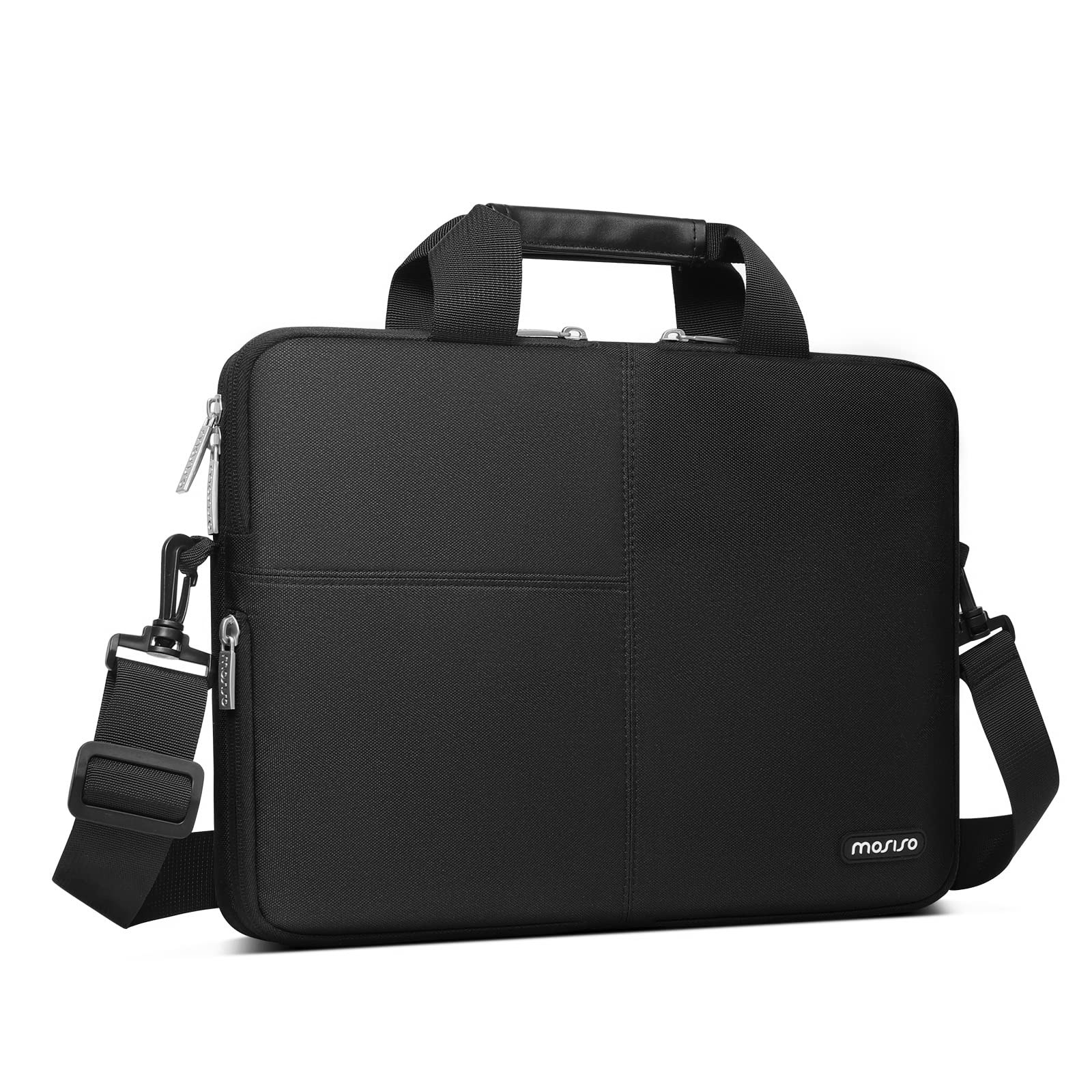 MOSISO Laptop Shoulder Bag for Men, 14 inches (Laptop Compatible), Black