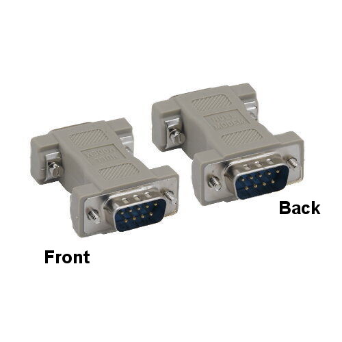 DB9 Male to DB9 Male Null Modem Adapter RS-232 Shielded Molded Crossover Pin