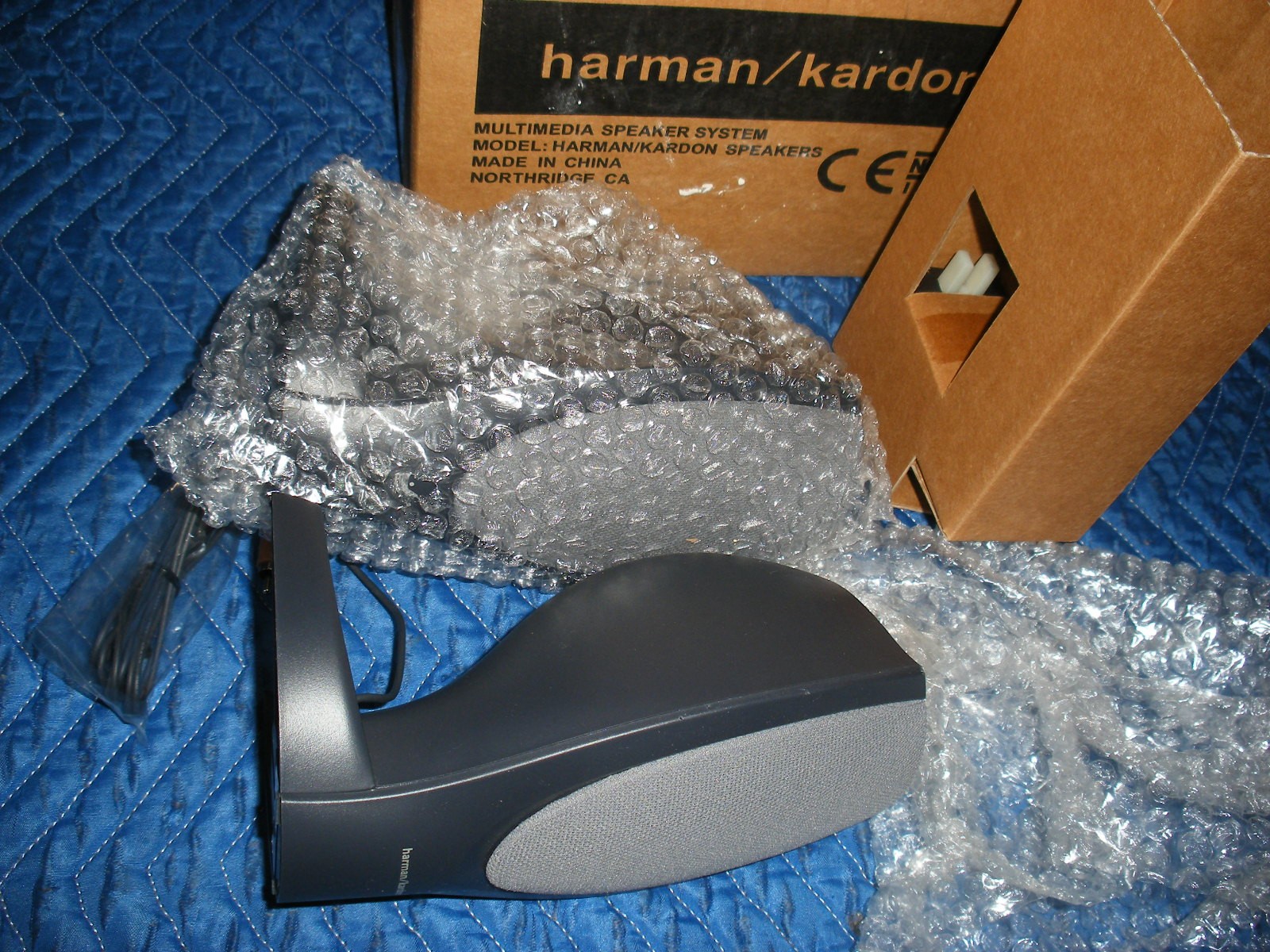 HARMAN KARDON HK206 5N356 STEREO DESKTOP PC POWERED SPEAKERS + AC POWER SUPPLY