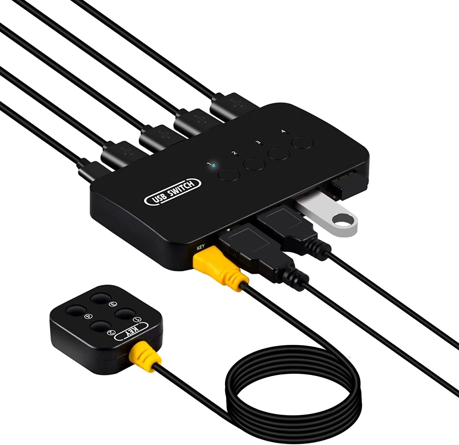 USB Switch 4 in 4 Out USB Switcher Selector 4 Port for 4 Computer Share 4 USB