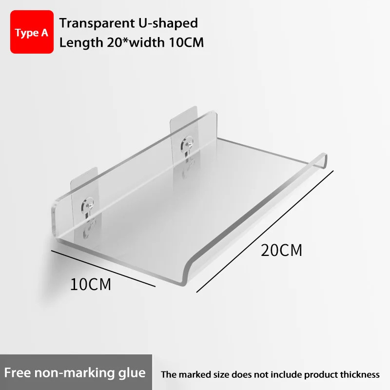 Self Adhesive Storage Shelf Wall-mounted Storage Rack Removable Bathroom Shower