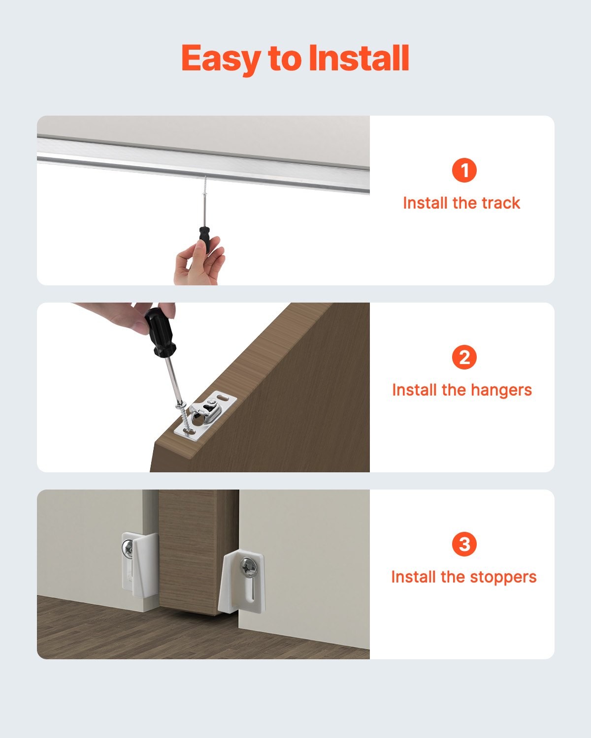 Sliding Pocket Door Hardware Track Kit, 4.73 ft Heavy Duty Pocket Door Hardware
