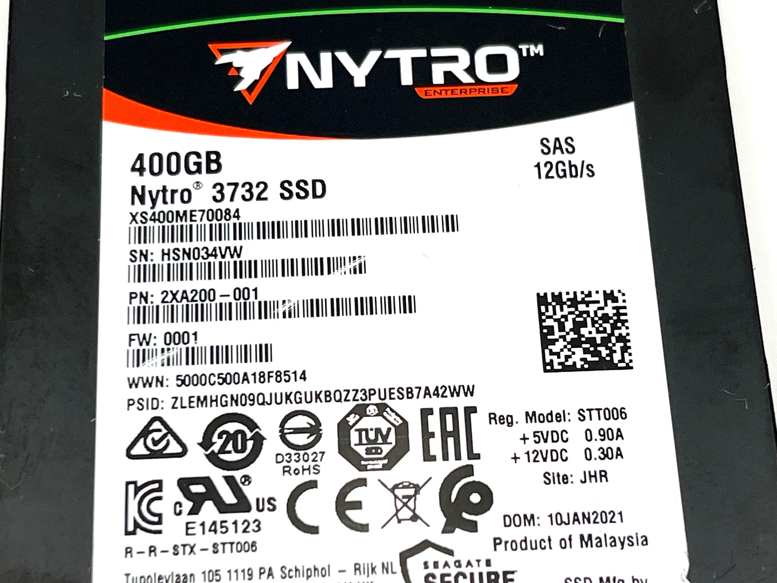 400GB SSD SAS 2.5″ Seagate NYTRO 3732 – XS400ME70084 100% Health