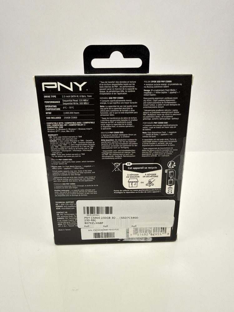 PNY CS900 250GB 2.5 Inch SATA III Internal Solid State Drive SSD 3D NAND
