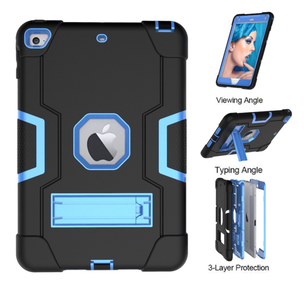 For Apple iPad Mini 1/2/3/4/5 Generation 7.9″ Heavy Duty Rugged Case Stand Cover