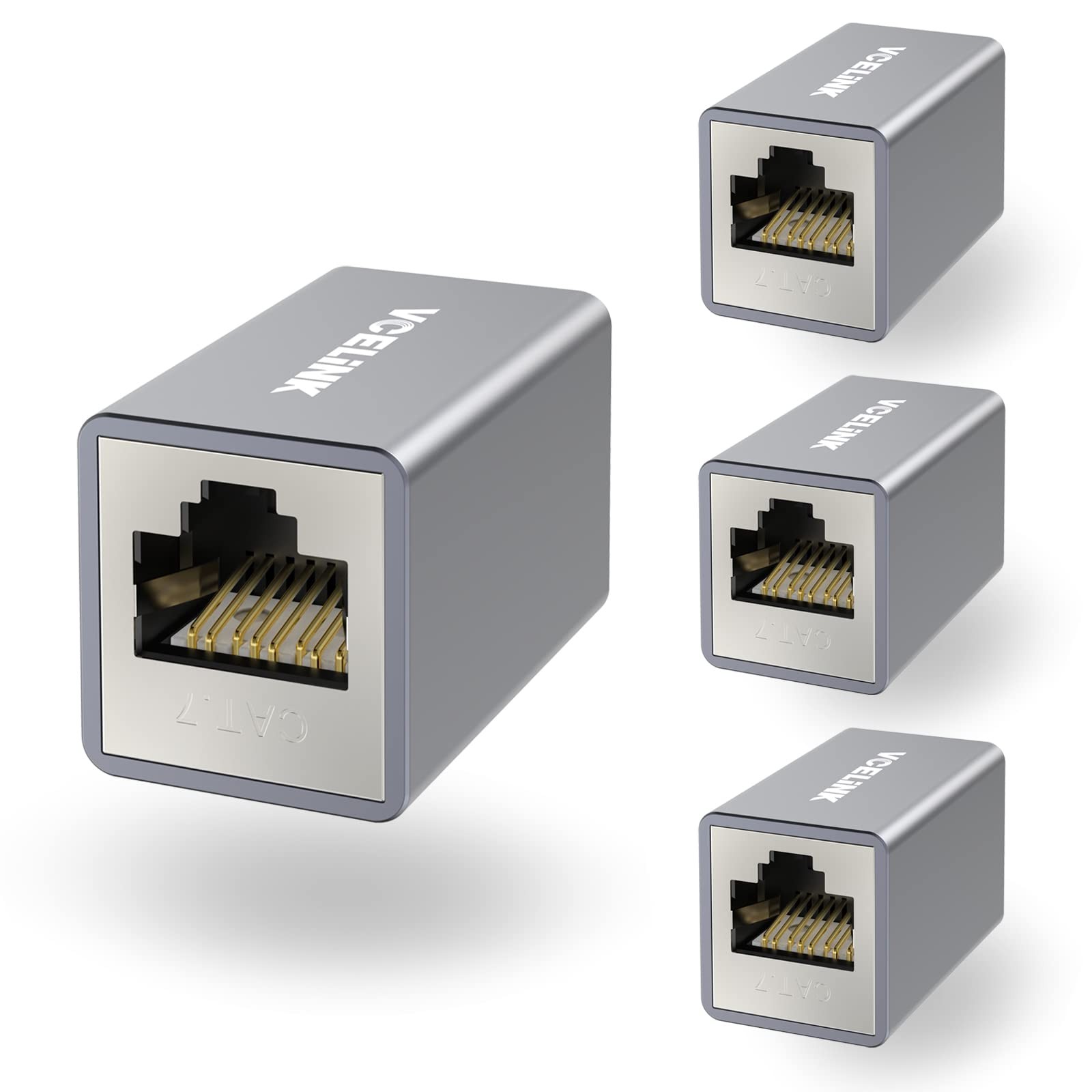 Cat7 Ethernet Coupler Female to Female Shielded RJ45 Coupler PoE Cable Extend…