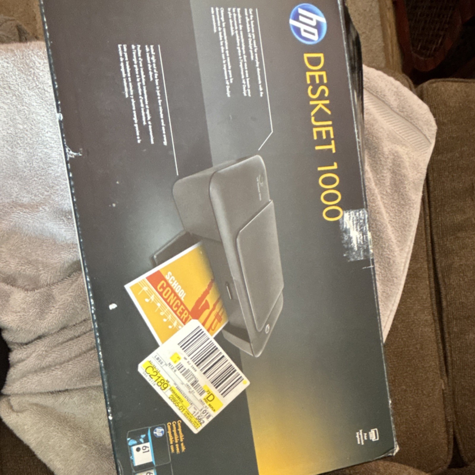 HP DeskJet 1000 Inkjet Color Printer, USB 2.0, 600×600 DPI, 16 ppm, Portable