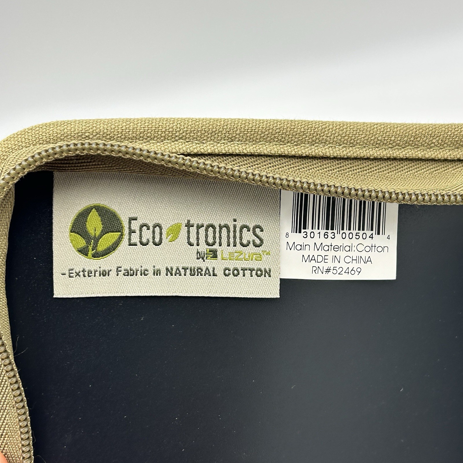Eco-Tronics by LeZura – 22 CD DVD Soft Zipper Case Army Green Natural Cotton Y2K