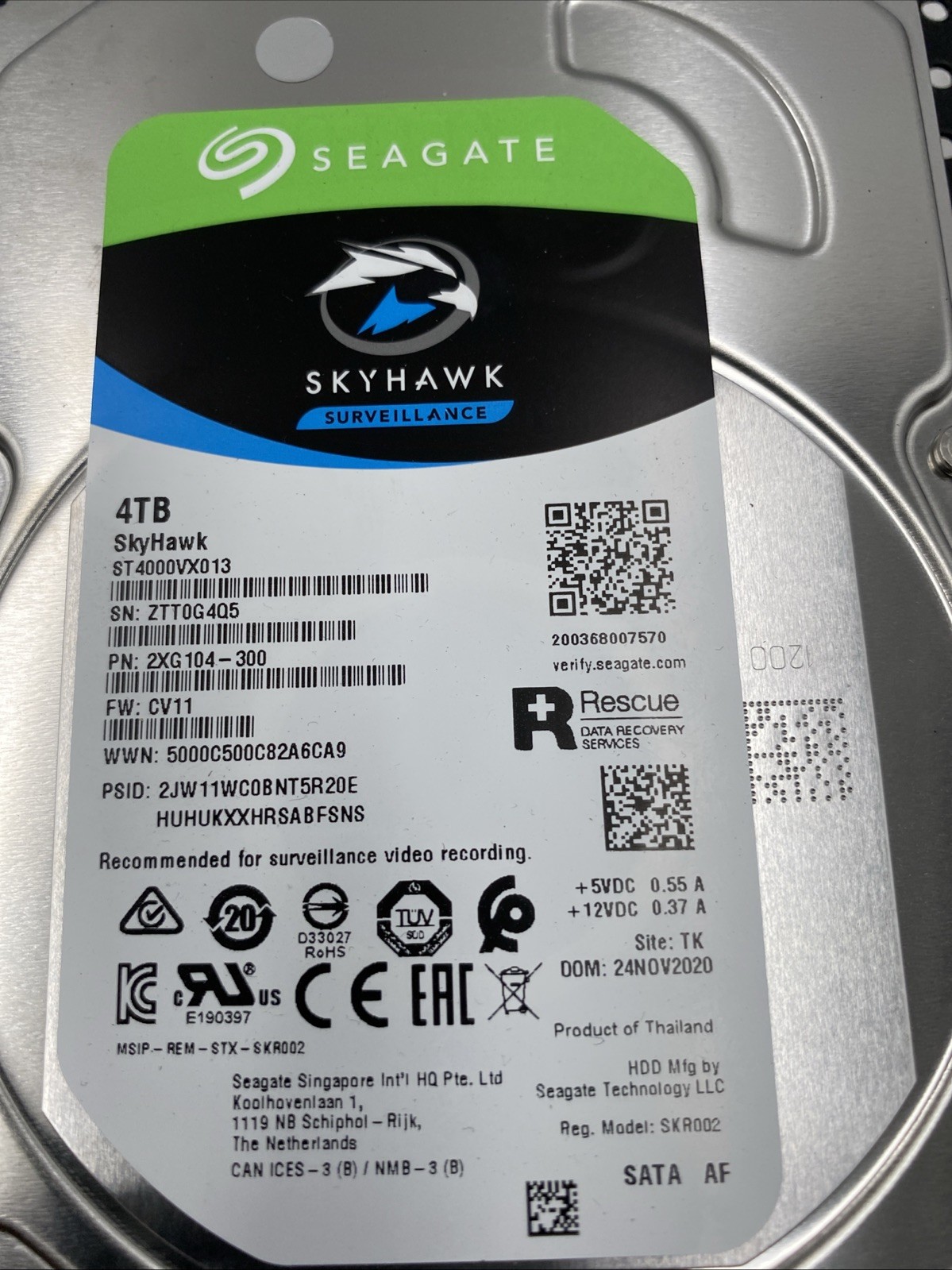 Seagate Skyhawk 4TB SATA 3.5″ HDD ST4000VX013