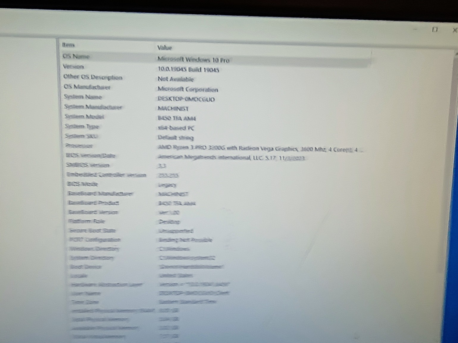 Machinist B450 TFA AMD Ryzen3 Pro 3200G Radeon Vega Graphics Win11 Pro