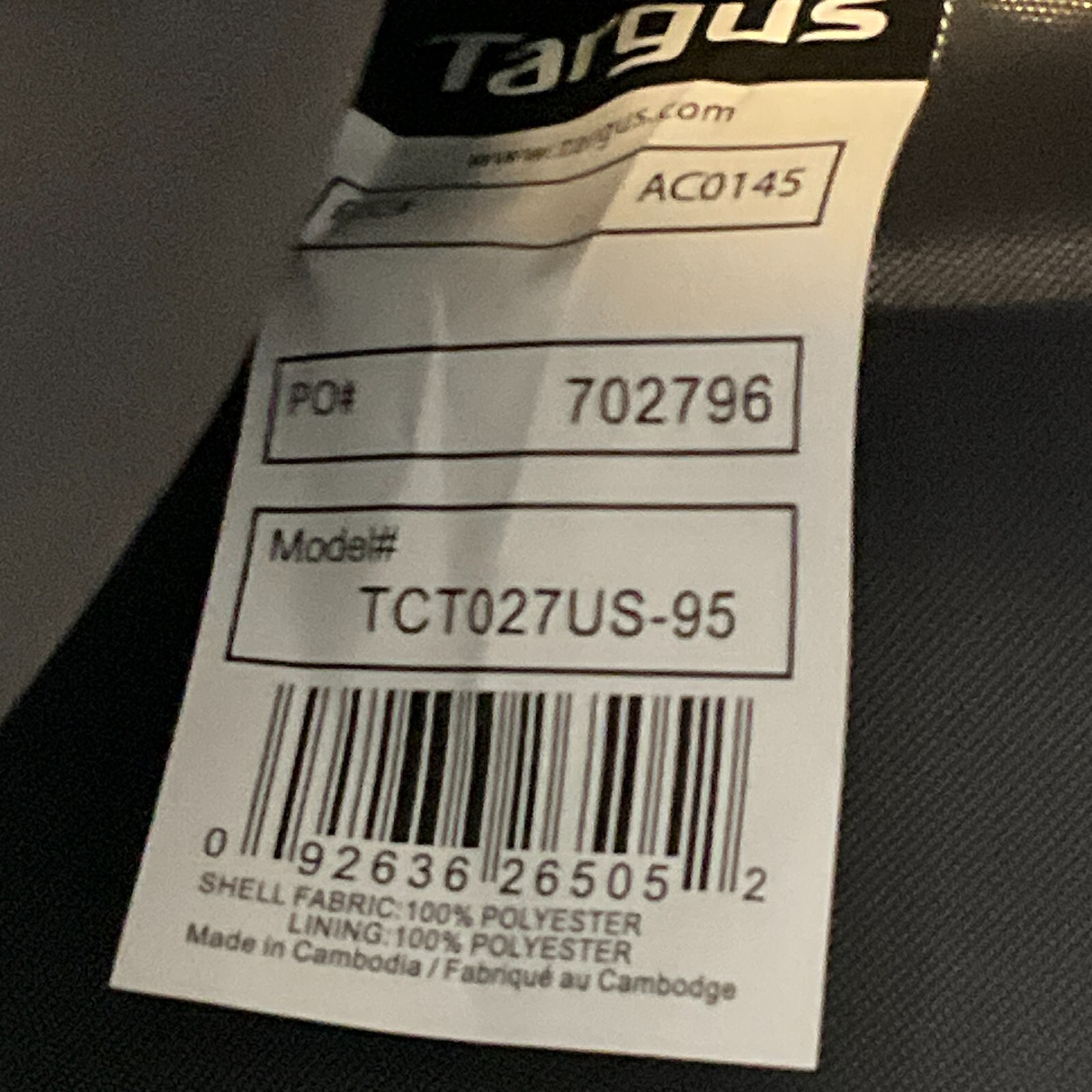 Targus Classic 15-16 Inch Laptop Bag Black Size 15.94 x 2.76 x 12.01