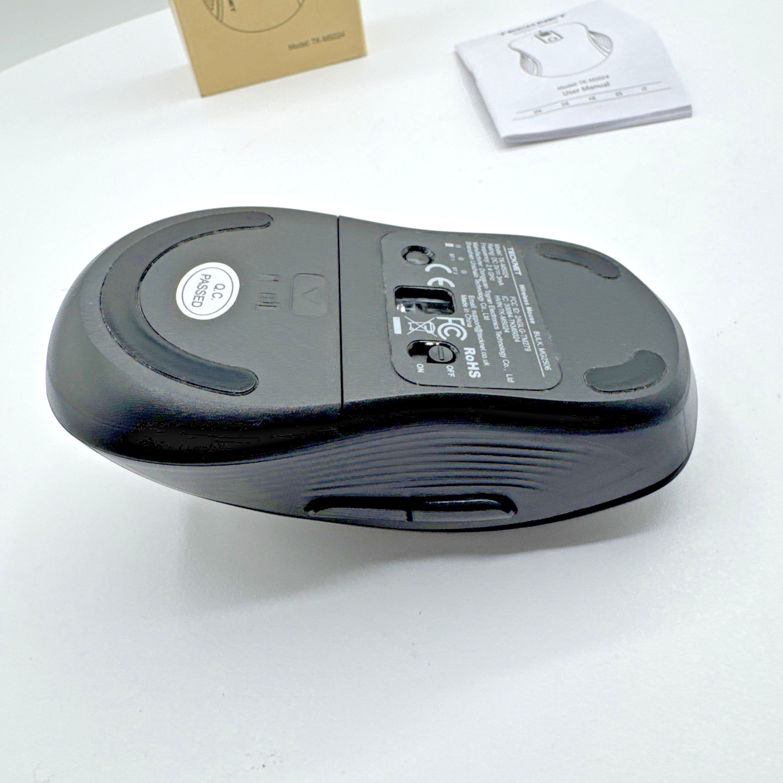 TECKNET Tri-Mode Bluetooth Wireless Mouse 4800 DPI Silent 6-Button 2.4GHz Gray