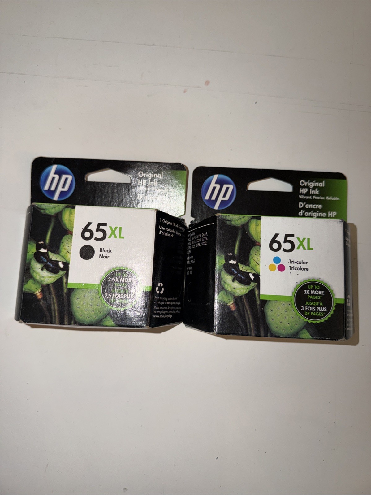 2 New HP 65XL Black & Tri CoIor Ink High Yield Genuine Orig Sealed 2021 Q90