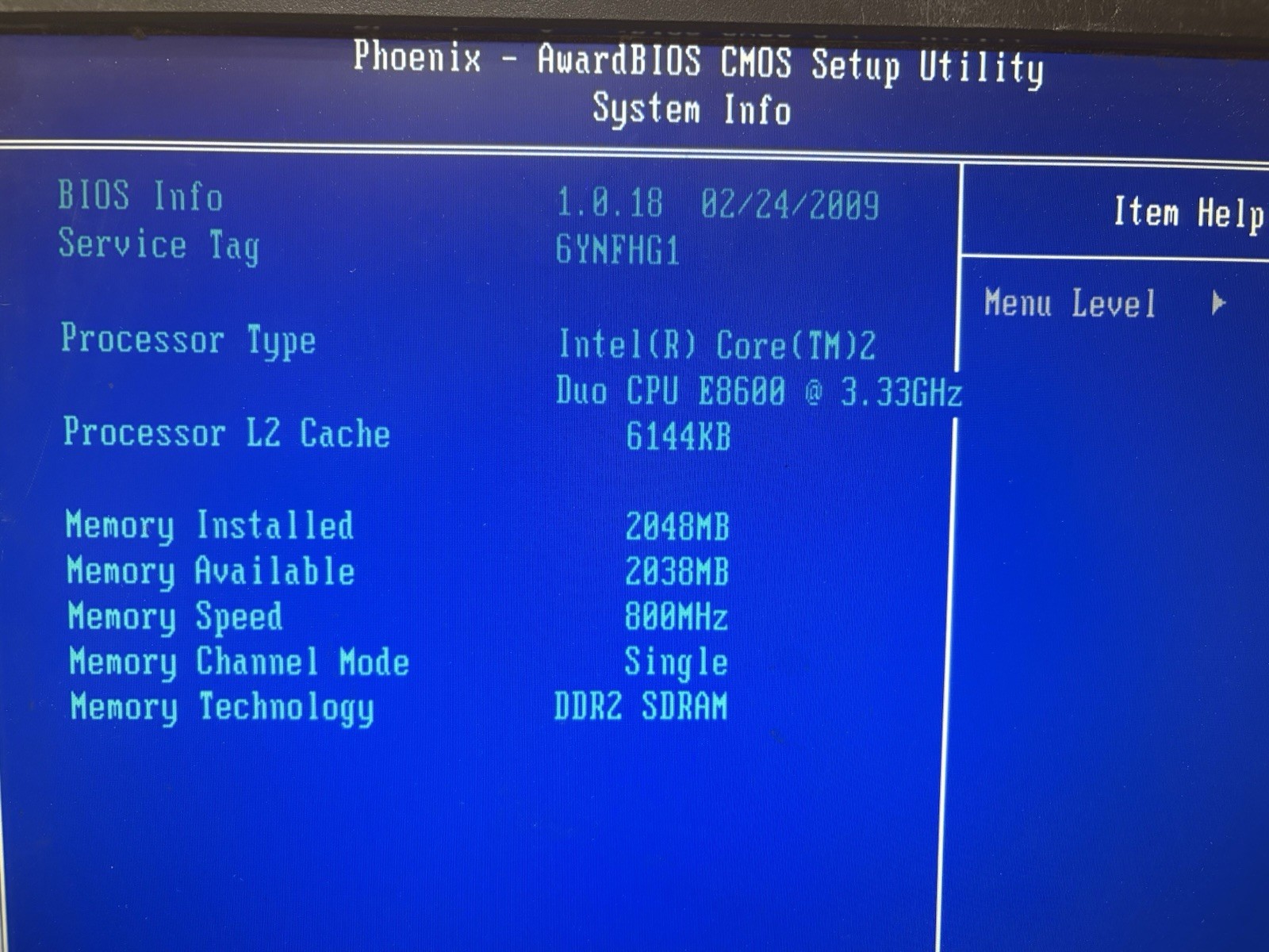 Dell Inspiron 530S G33M02 Motherboard 2GB DDR2 Intel Core 2 Duo E8600 3.33Ghz