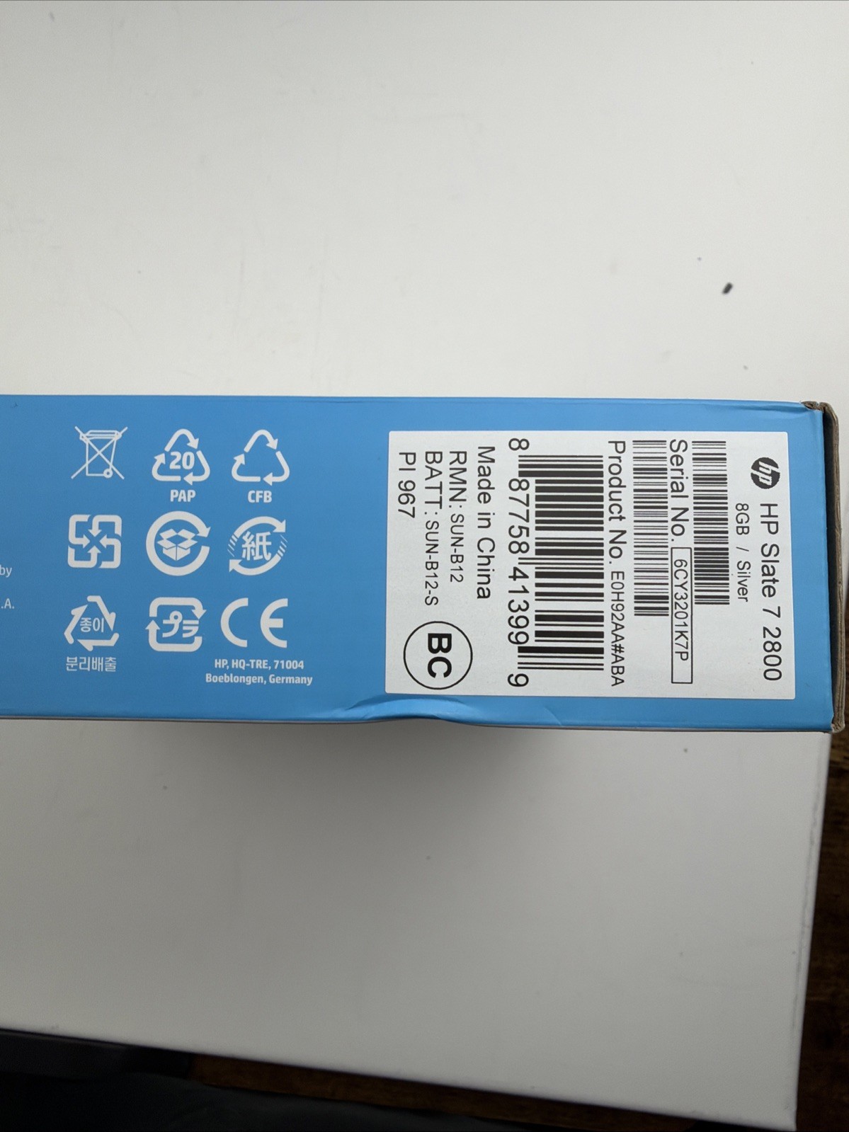 HP Slate 7 2800 8GB / Silver. New In Box Sealed!!