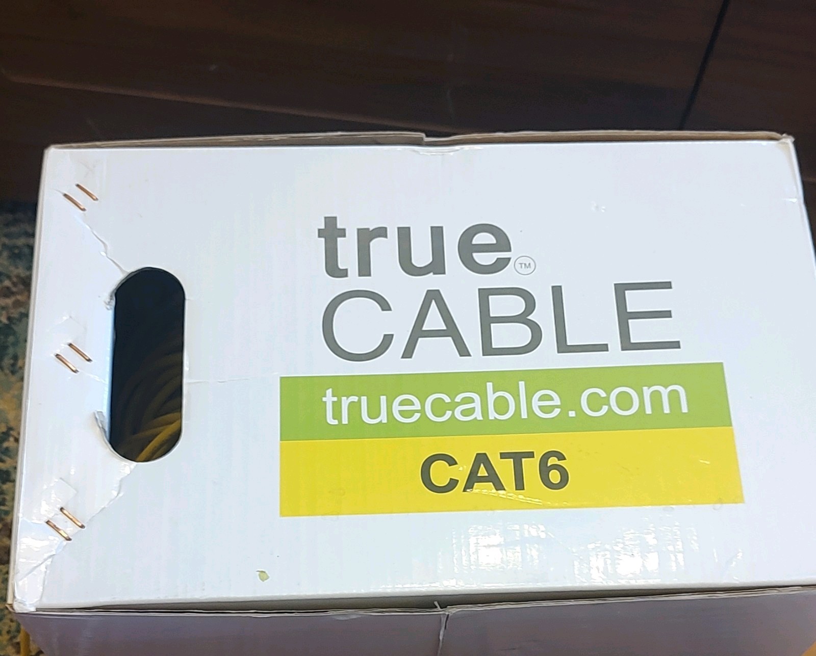 trueCABLE CAT6 (800Ft Left) CMP Plenum Ethernet Cable, Yellow, 1000 ft, 550MHz