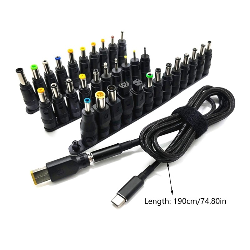 Laptop TypeC DC Adapter Power Supply Charging Converter DC Adapter Cord 34 Plugs
