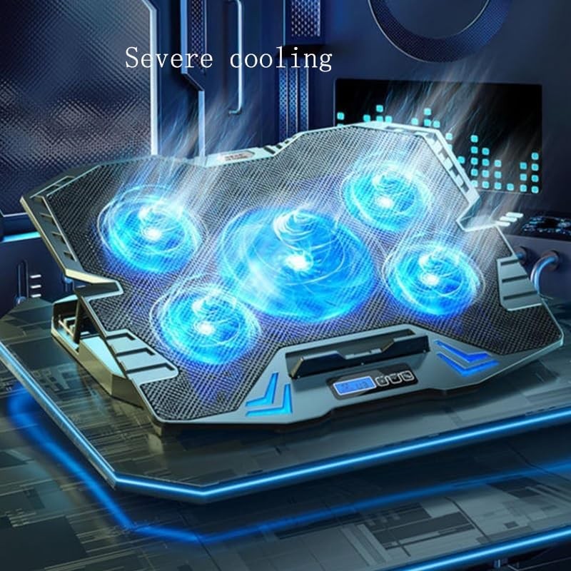 Laptop Cooling Pad For 11-17″ inch Laptop Dual USB Fan Cooler Stand 5 Quiet Fans