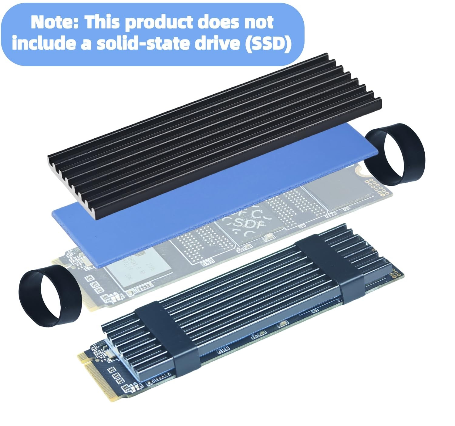 5 Pack SSD Heat Sink Cooler for 2280 SSD, nvme Heatsink with Thermal Silicone